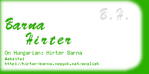 barna hirter business card